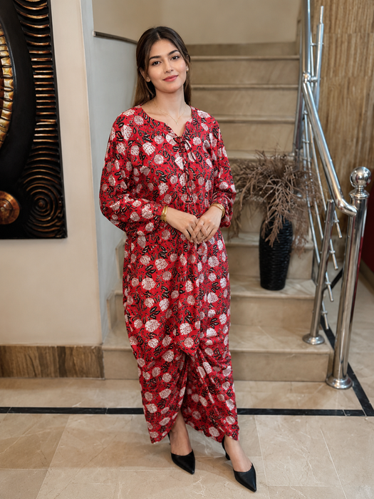 Red Floral Co-Ord Set