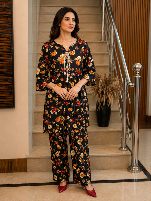 Warm Floral Co-Ord Set