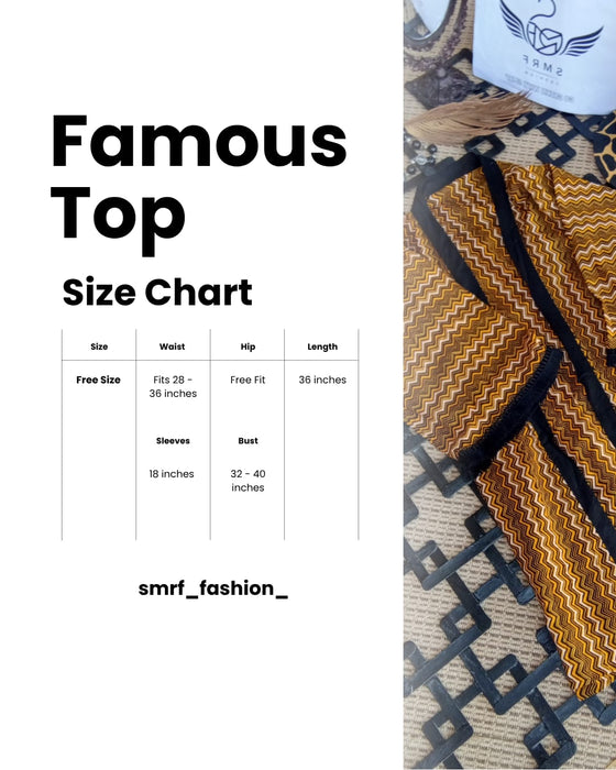 Mustard & Black Zigzag Printed Top